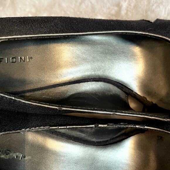 Fioni Size 7.5 heel 4" platform .5" Black soft peep toe - Picture 11 of 11